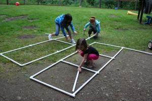 Children building at A Quiet Forest Daycare and preschool.